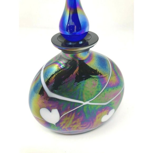Studio Art Glass Iridescent Nouveau Perfume Bottle - Picture 3 of 10